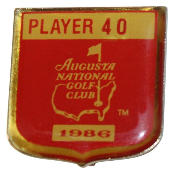 Hal Sutton’s 1986 Masters Tournament Contestant Badge #40