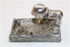 Pewter Ash Tray W/ Golfer Lining Up A Putt
