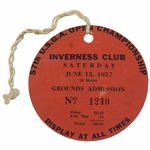 1957 US Open at Inverness Final Round Ticket #1240 - Dick Mayer Victory