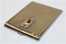 1930's Silver Cigarette Case - Enameled Golfer Motif