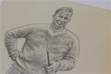 Bobby Jones 'Five Immortals' Print For Sports Illustrated Signed By Artist Robert Riger JSA ALOA