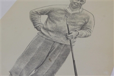Bobby Jones 'Five Immortals' Print For Sports Illustrated Signed By Artist Robert Riger JSA ALOA