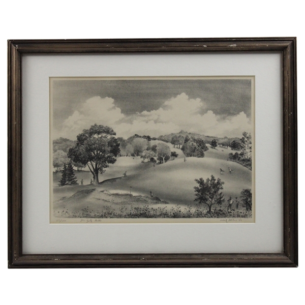 The Golf Hills Ltd Ed Lithograph #23/100 by Adolf Dehn - Framed