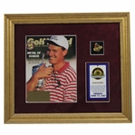 Ernie Els Signed 1997 Golf World Cover US Open Display w/Friday Ticket & Pin - Framed JSA ALOA