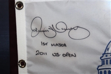 Rory McIlroy Signed 2011 US Open Embroidered Flag Inscribed '1st Major' LTD ED #46/100 UDA #BAM24244