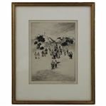 Artist Proof Etching Champ by Mildred Coughlin 1895-1984) - Framed