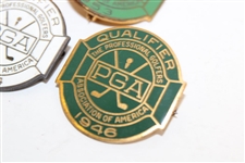 1941, 1944, 1946, 1950 & 1953 PGA Championship Contestant Badges