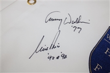 Nick Price, Lanny Wadkins & Hubert Green Signed World Golf Hall of Fame Flag JSA ALOA