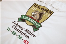 Johnny Miller Signed Commemorative 1973 US Open at Oakmont Flag JSA ALOA