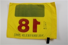 Ernie Els Signed 2002 The OPEN at Muirfield Yellow Screen Flag JSA ALOA