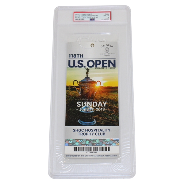 2018 US Open Final Round Sunday Ticket - Brooks Koepka Wins Back To Back - PSA 8 Full NM-MT #63968963
