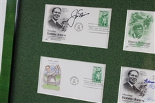 Nicklaus, Palmer, Sarazen, Picard, Harbert, Cooper & Miller Signed First Day Of Issue Framed Display JSA ALOA