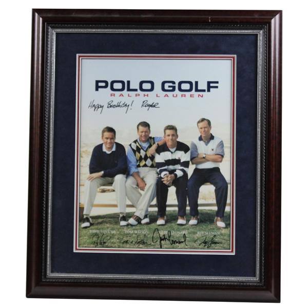 Watson, Sluman, Leonard & Love Signed Polo Golf Ralph Lauren Photo -Framed JSA ALOA