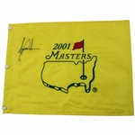 Tiger Woods Signed 2001 Masters Tournament Embroidered Flag JSA ALOA