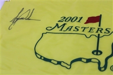 Tiger Woods Signed 2001 Masters Tournament Embroidered Flag JSA ALOA