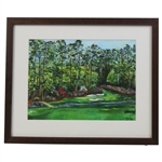 Augusta National Celebration of Appreciation Hole 12 Golden Bell Painting by Artist Duke Framed w/Box