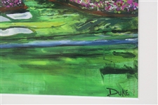 Augusta National Celebration of Appreciation Hole 12 Golden Bell Painting by Artist Duke Framed w/Box