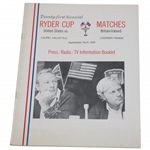 1975 Ryder Cup Matches at Laurel Valley Golf Club Official Press/Radio/TV Info Program
