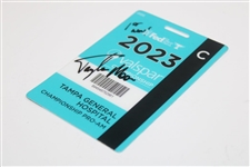 Taylor Moore Signed 2023 Valspar Championship Badge Inscribed '1st Win' JSA ALOA