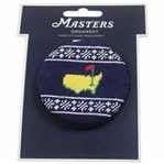 Masters Smathers & Branson Navy and White Fairisle Needlepoint Round Holiday Ornament