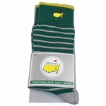 Masters FootJoy Mens Performance Dk Green, Grey and Yellow Stripe Golf Socks
