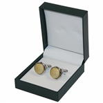Masters Tournament Silk Yellow Logo Cuff Links in Original Box - Made in Italy