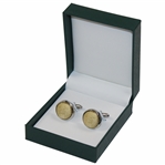 Masters Tournament Silk Yellow Logo Cuff Links in Original Box - Made in Italy