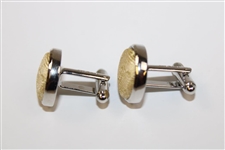 Masters Tournament Silk Yellow Logo Cuff Links in Original Box - Made in Italy