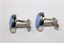 Masters Tournament Silk Lt Blue Logo Cuff Links in Original Box - Made in Italy
