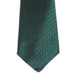 Masters Made in Italy Collection Dark Green Silk Tie with Navy Mini Logo Pattern