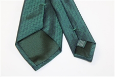 Masters Made in Italy Collection Dark Green Silk Tie with Navy Mini Logo Pattern