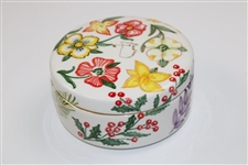 Masters Tournament Hand Painted Floral Ceramic Box