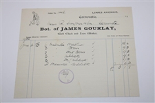 Five (5) Vintage Clubmaker Invoices & Statements Including Gourlay & Hunter
