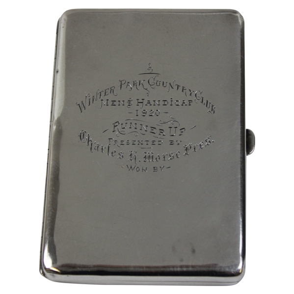 1920 Florida History Sterling Silver Cigarette Case Winter Park CC