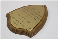Gene Sarazen's Personal 1969 Americans of Italian Descent Exemplar Award Plaque
