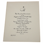 1986 Masters Tournament Contestant Invitation to 1985 Brit Am Winner Garth McGimpsey