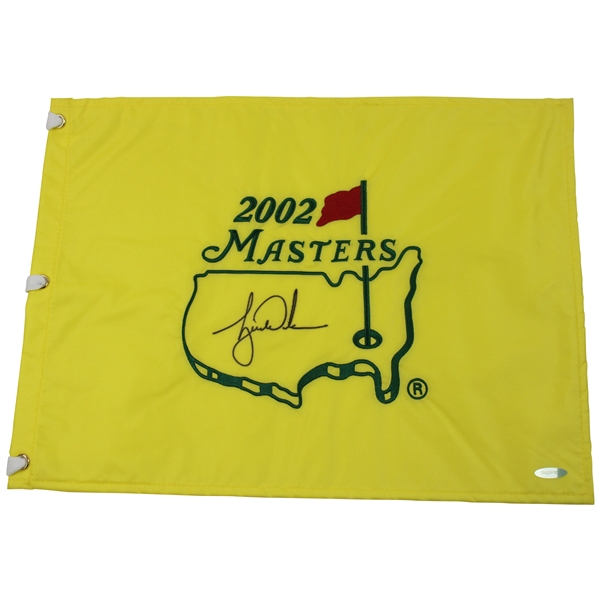 Tiger Woods Signed 2002 Masters Embroidered Flag UDA #UAS35110