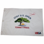 Jon Rahm Signed 2021 US Open at Torrey Pines Embroidered Flag PSA# AL67360