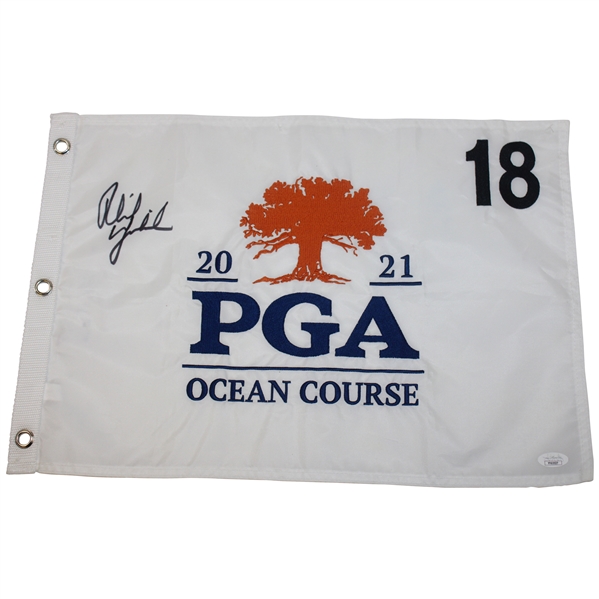 Phil Mickelson Signed 2021 PGA at Kiawah Embroidered Flag JSA #YY65537