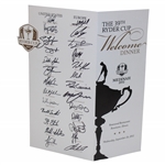 2012 Ryder Cup at Medinah USA & Europe Teams Signed Welcome Dinner Menu JSA ALOA