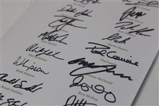 2012 Ryder Cup at Medinah USA & Europe Teams Signed Welcome Dinner Menu JSA ALOA