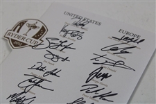 2012 Ryder Cup at Medinah USA & Europe Teams Signed Welcome Dinner Menu JSA ALOA