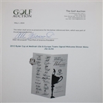 2012 Ryder Cup at Medinah USA & Europe Teams Signed Welcome Dinner Menu JSA ALOA