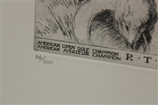 1930 Bobby Jones Grand Slam Etching Print 66/200 Signed By Artist Douglas Mccleod