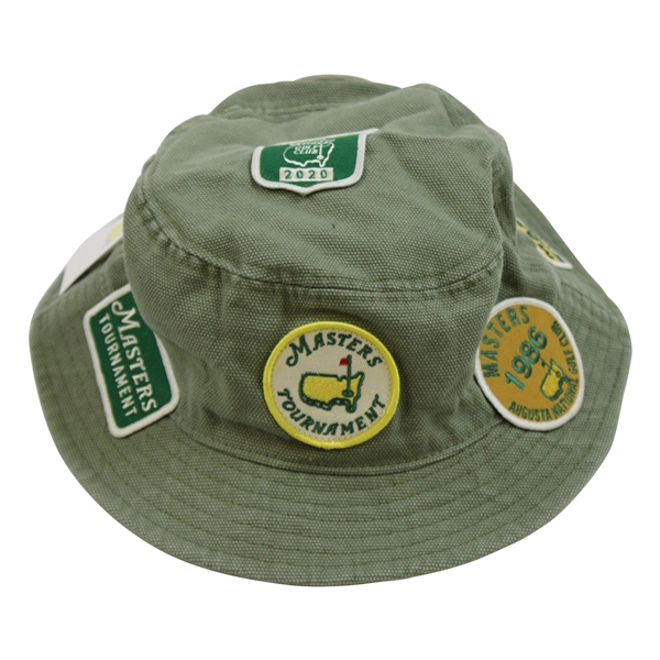 2020 Masters Tournament Patches Collage Olive Bucket Hat - Size L/XL
