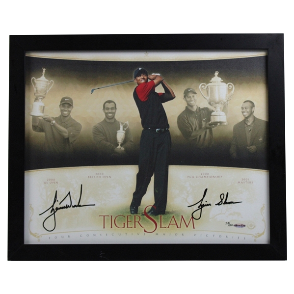 Tiger Woods Signed Tiger Slam Canvas Inscribed Tiger Slam LTD ED #33/50 UDA COA #BAK13522