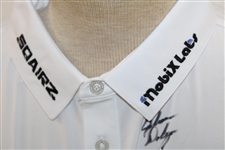 John Daly Signed Personal Straight Down White Performance 3XL Shirt w/Sponsors JSA ALOA