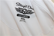 John Daly Signed Personal Straight Down White Performance 3XL Shirt w/Sponsors JSA ALOA