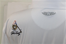 John Daly Signed Personal Straight Down White Performance 3XL Shirt w/Sponsors JSA ALOA
