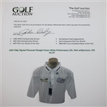 John Daly Signed Personal Straight Down White Performance 3XL Shirt w/Sponsors JSA ALOA